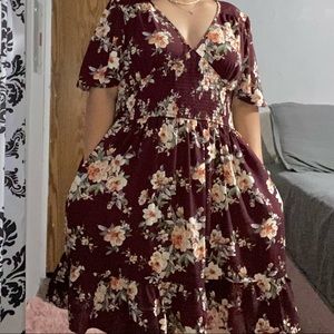 Burgundy floral dress from Target